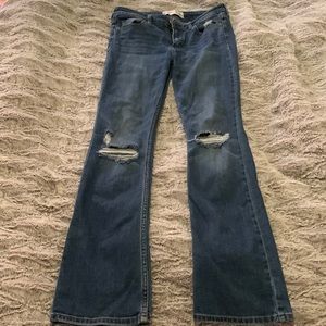 Abercrombie distressed boot cut jeans 4 short